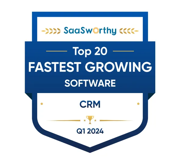 SaaSworthy Top 20 Fastest Growing CRM Q1 2024